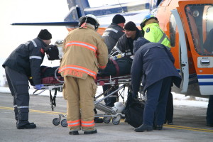 victim getting medical care after an accident