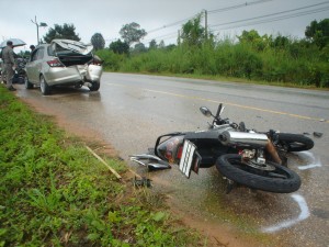 motorcycle accident with car